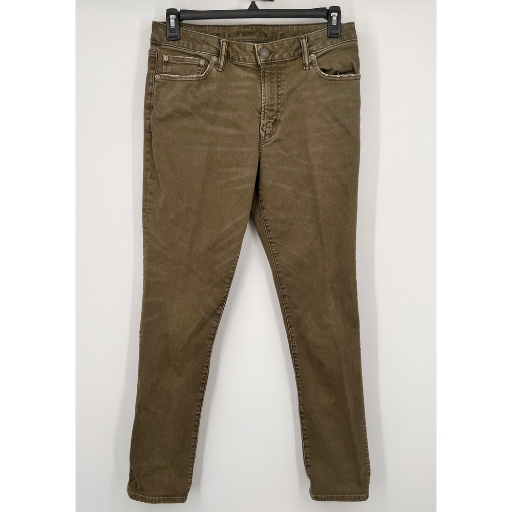 American Eagle Next Level Flex Skinny Jeans Mens 33 Olive Green Stretch Pants